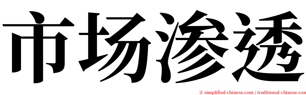 市场渗透 serif font