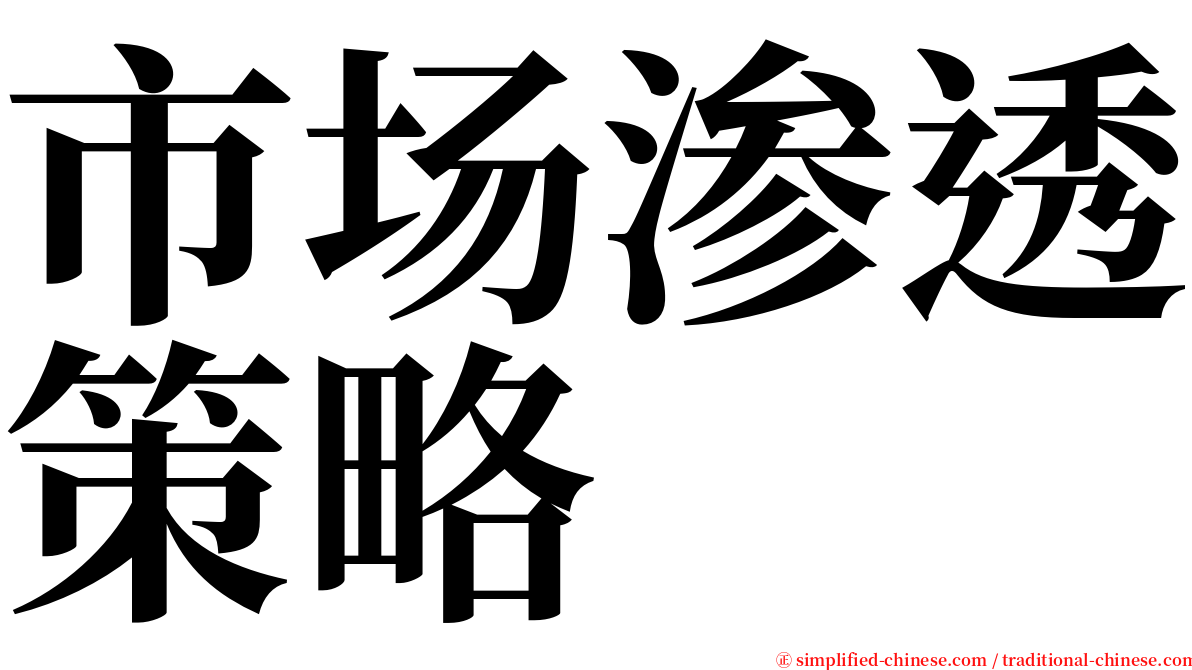 市场渗透策略 serif font