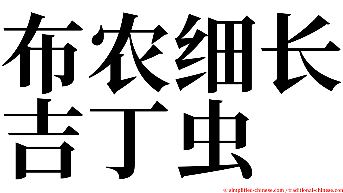 布农细长吉丁虫 serif font