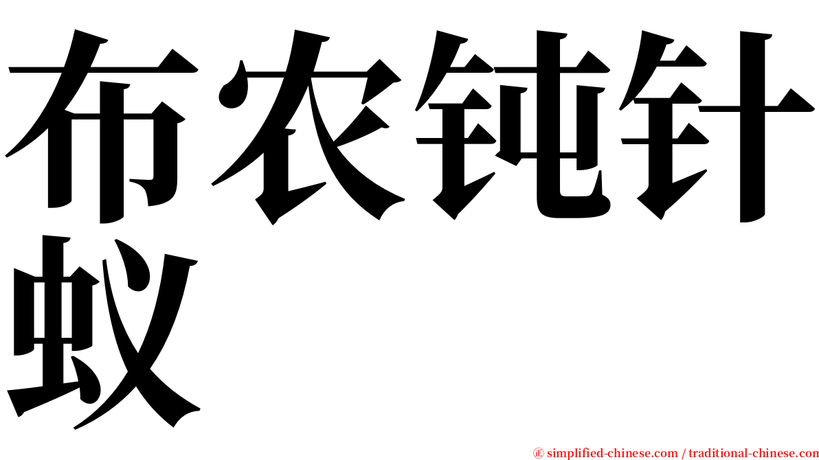 布农钝针蚁 serif font