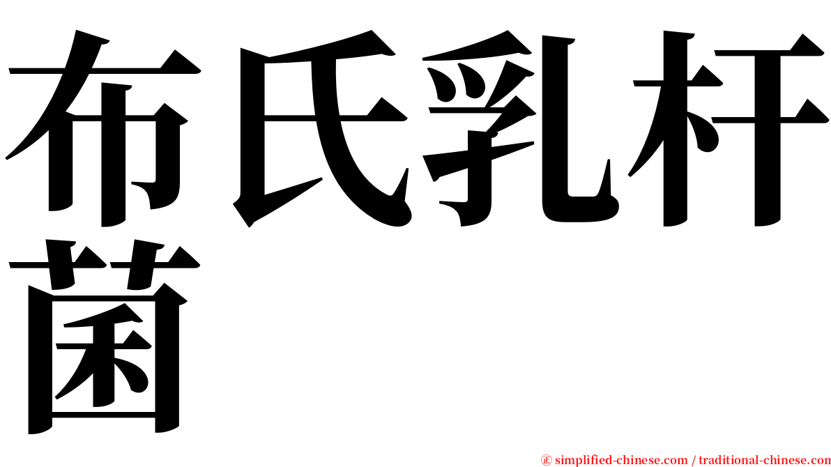 布氏乳杆菌 serif font