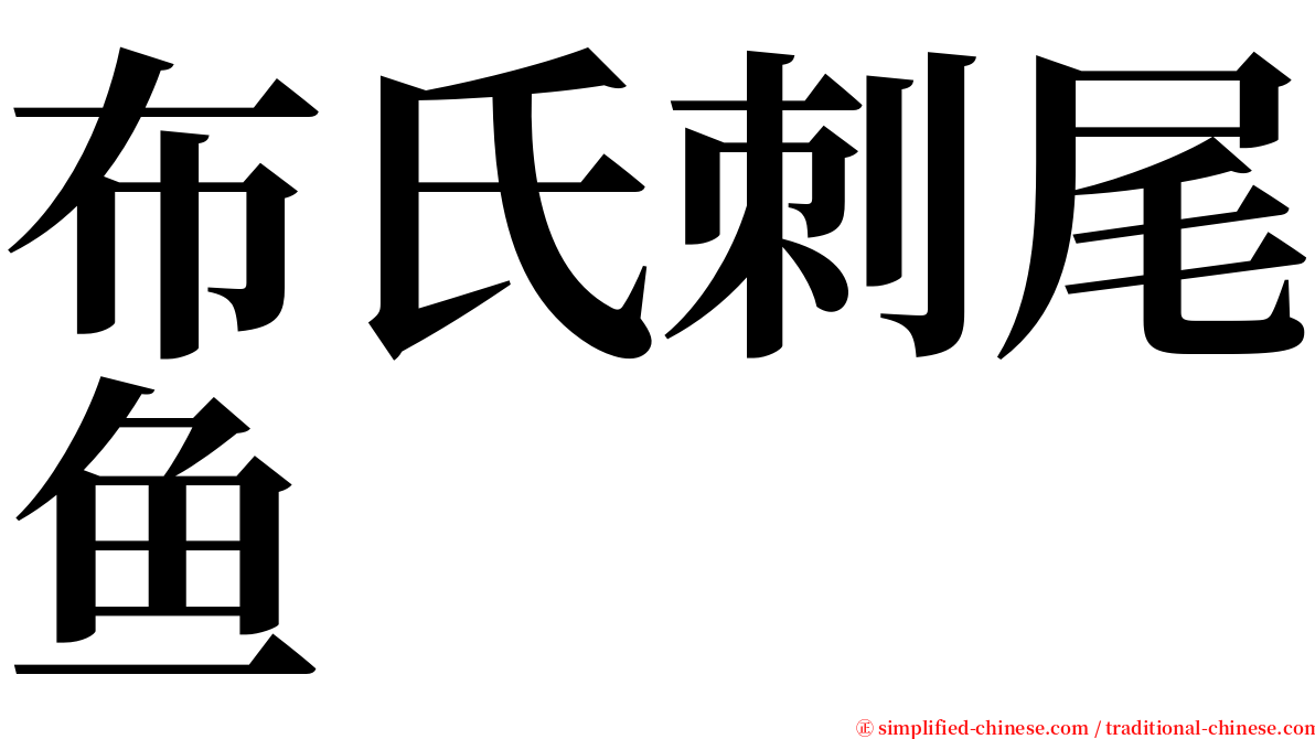 布氏刺尾鱼 serif font