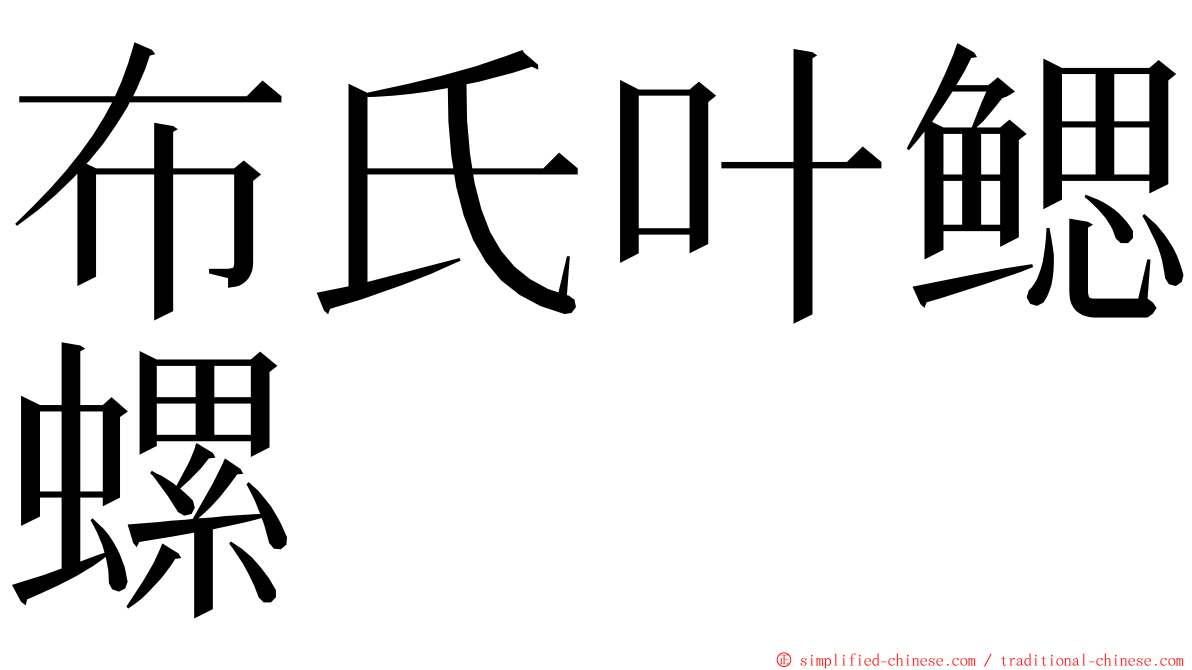 布氏叶鳃螺 ming font