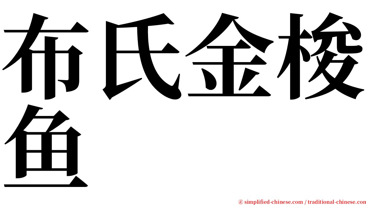 布氏金梭鱼 serif font