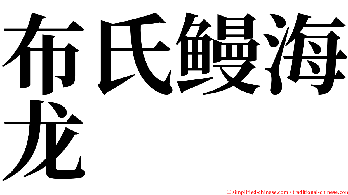 布氏鳗海龙 serif font