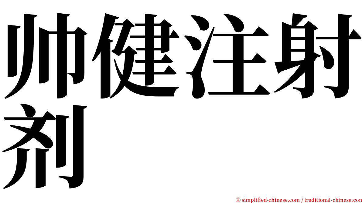 帅健注射剂 serif font