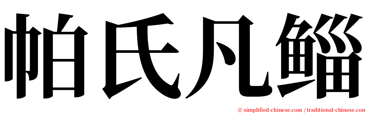 帕氏凡鲻 serif font