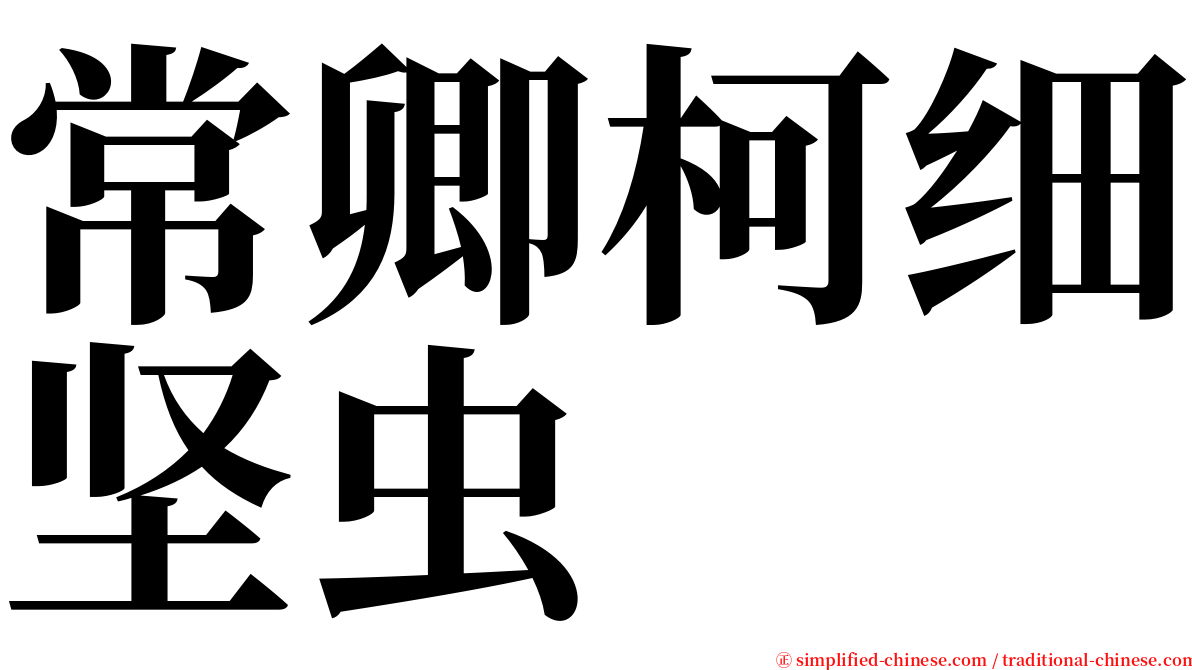 常卿柯细坚虫 serif font