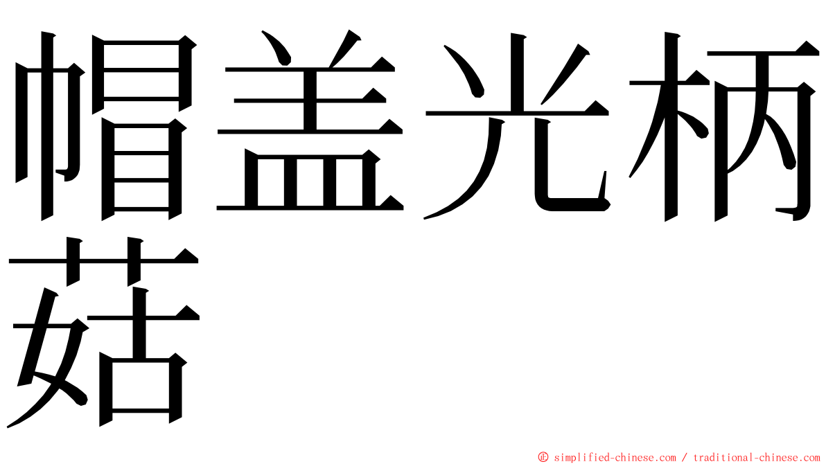 帽盖光柄菇 ming font