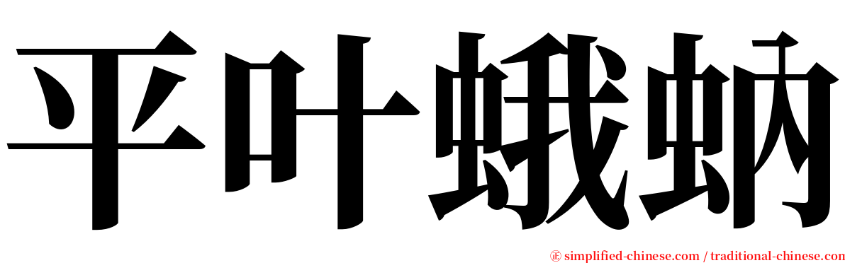 平叶蛾蚋 serif font