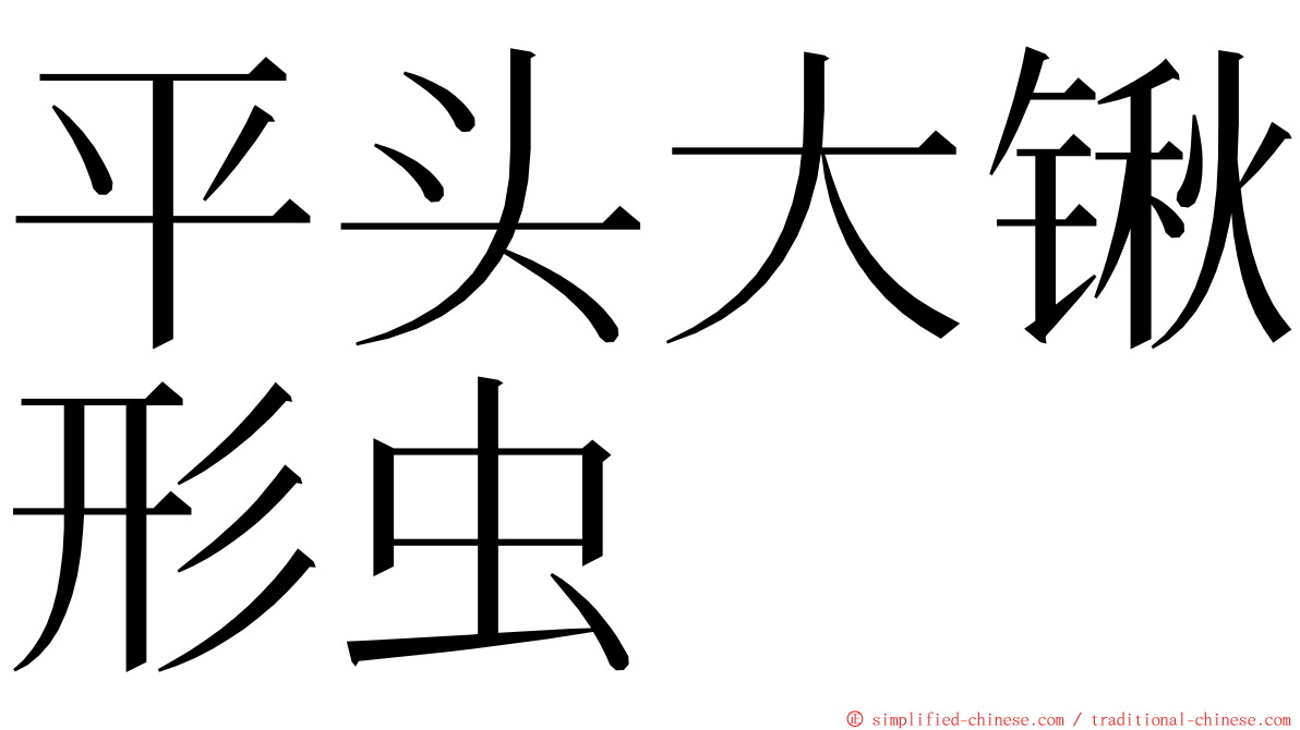 平头大锹形虫 ming font