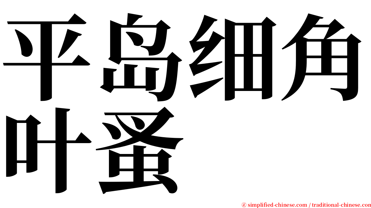 平岛细角叶蚤 serif font