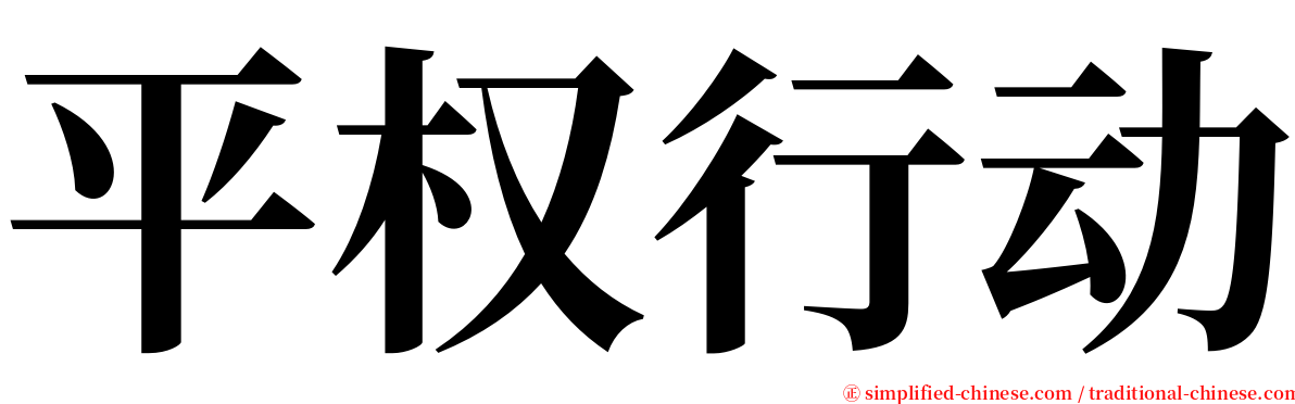 平权行动 serif font