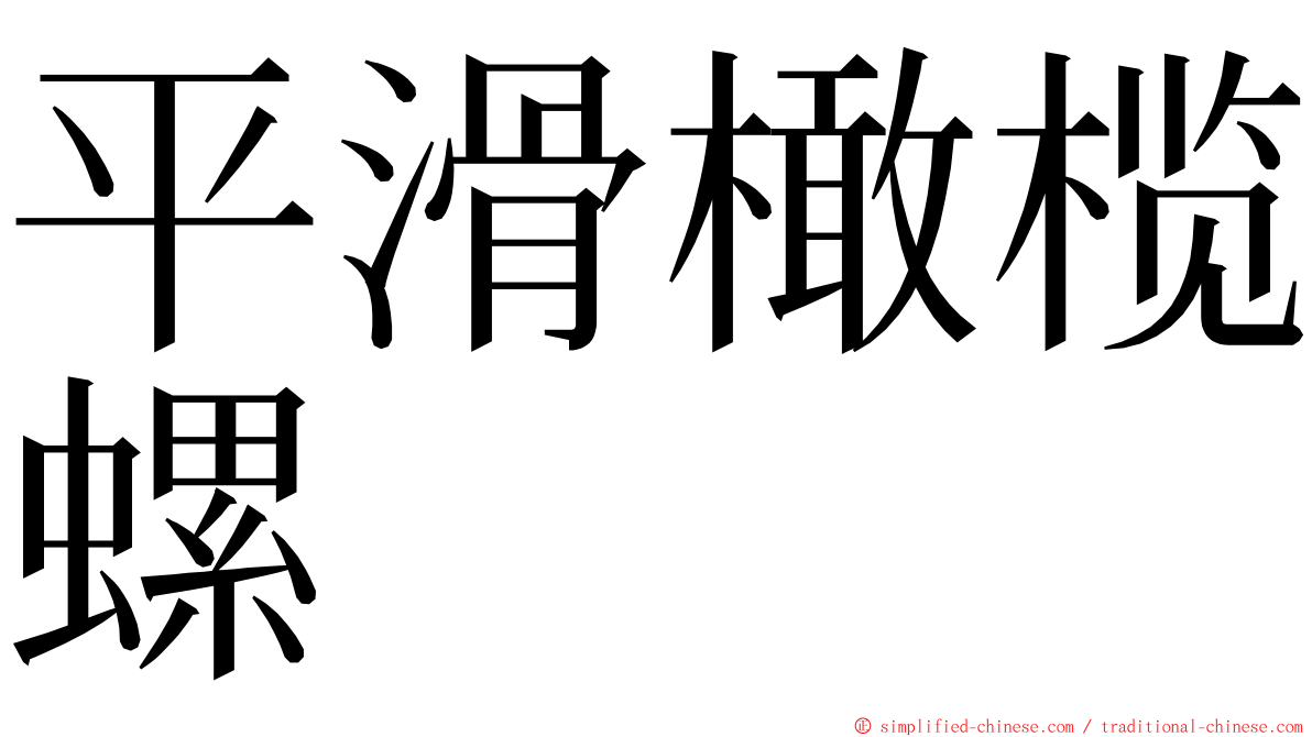 平滑橄榄螺 ming font