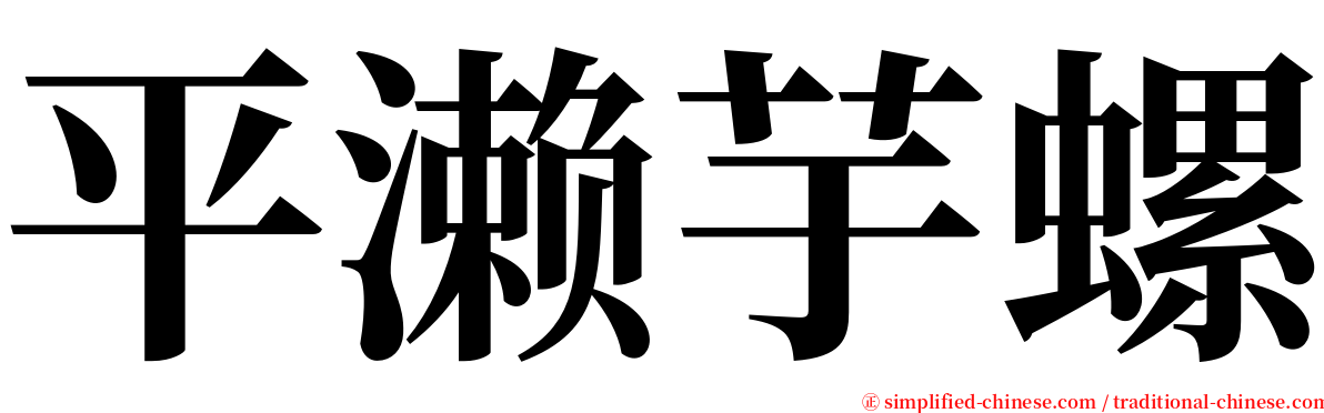 平濑芋螺 serif font