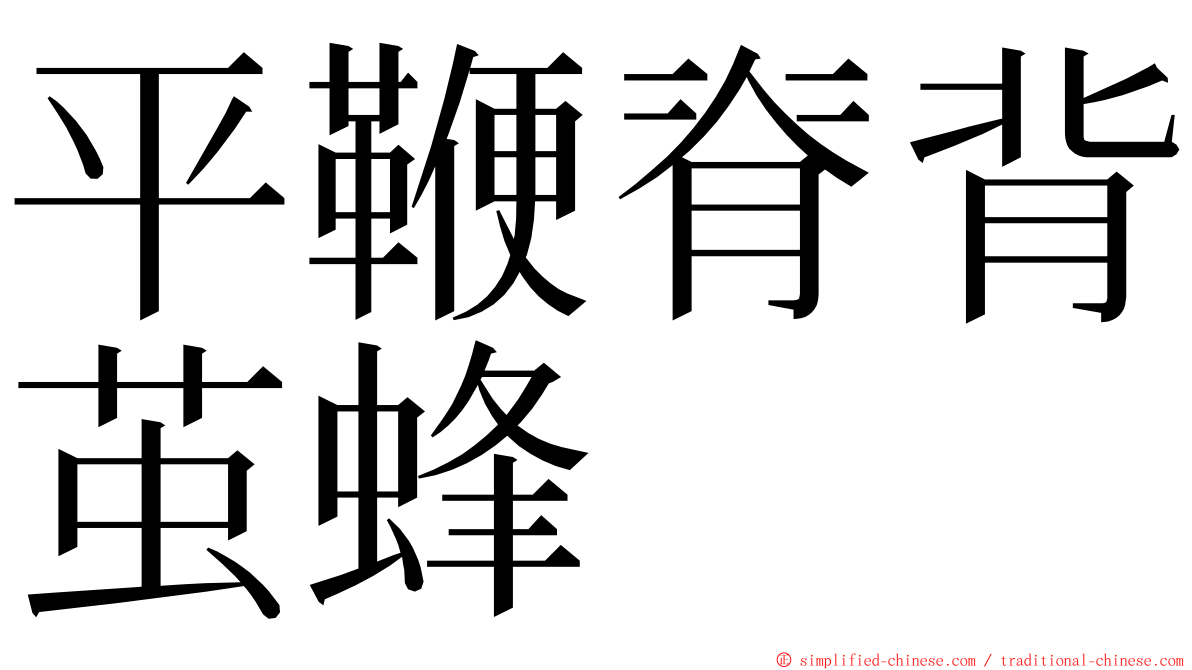 平鞭脊背茧蜂 ming font