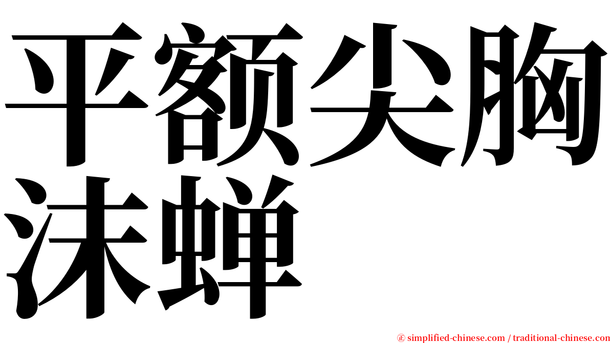 平额尖胸沫蝉 serif font