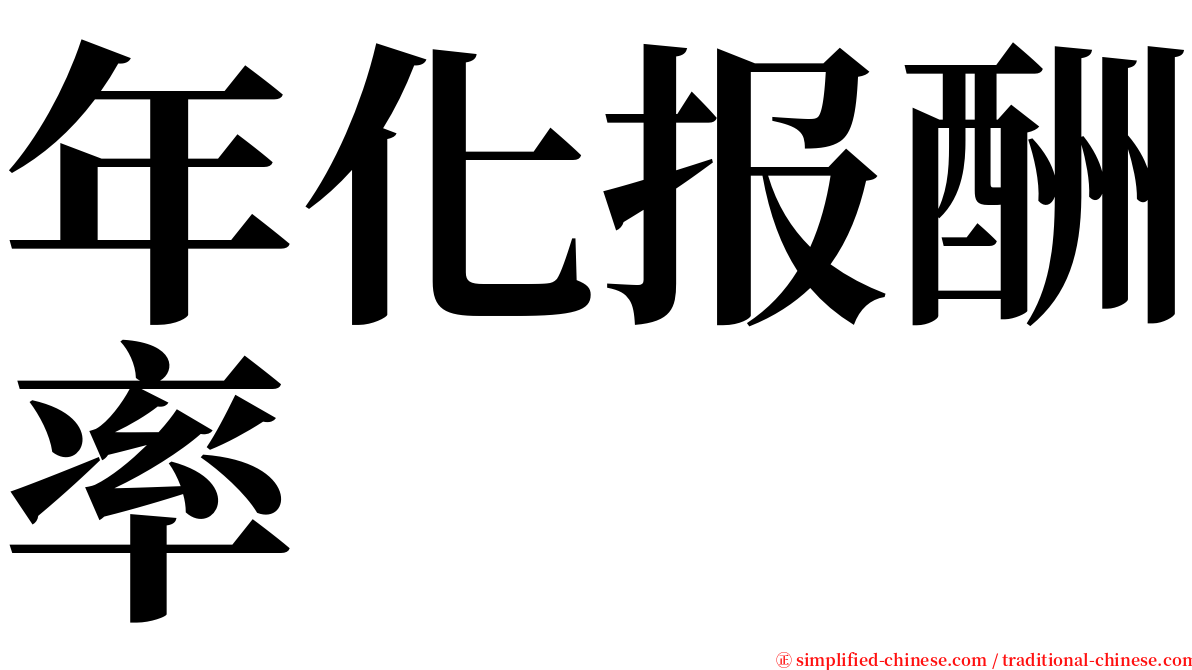 年化报酬率 serif font