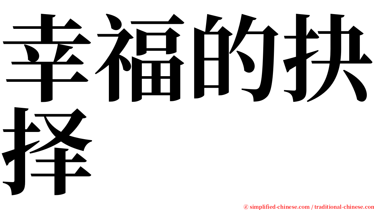 幸福的抉择 serif font