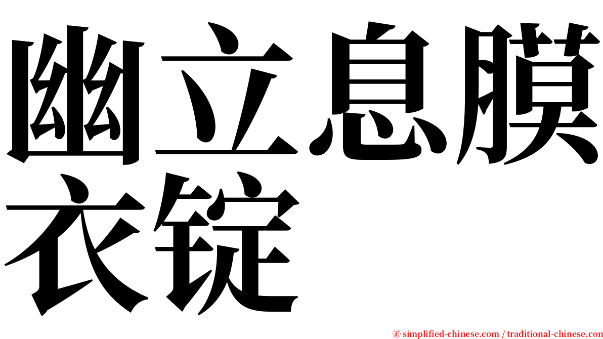 幽立息膜衣锭 serif font