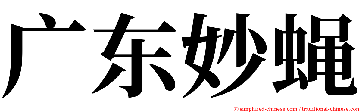 广东妙蝇 serif font