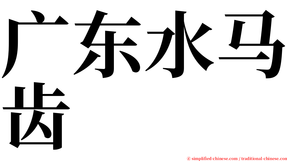 广东水马齿 serif font