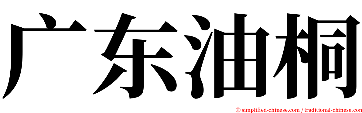 广东油桐 serif font