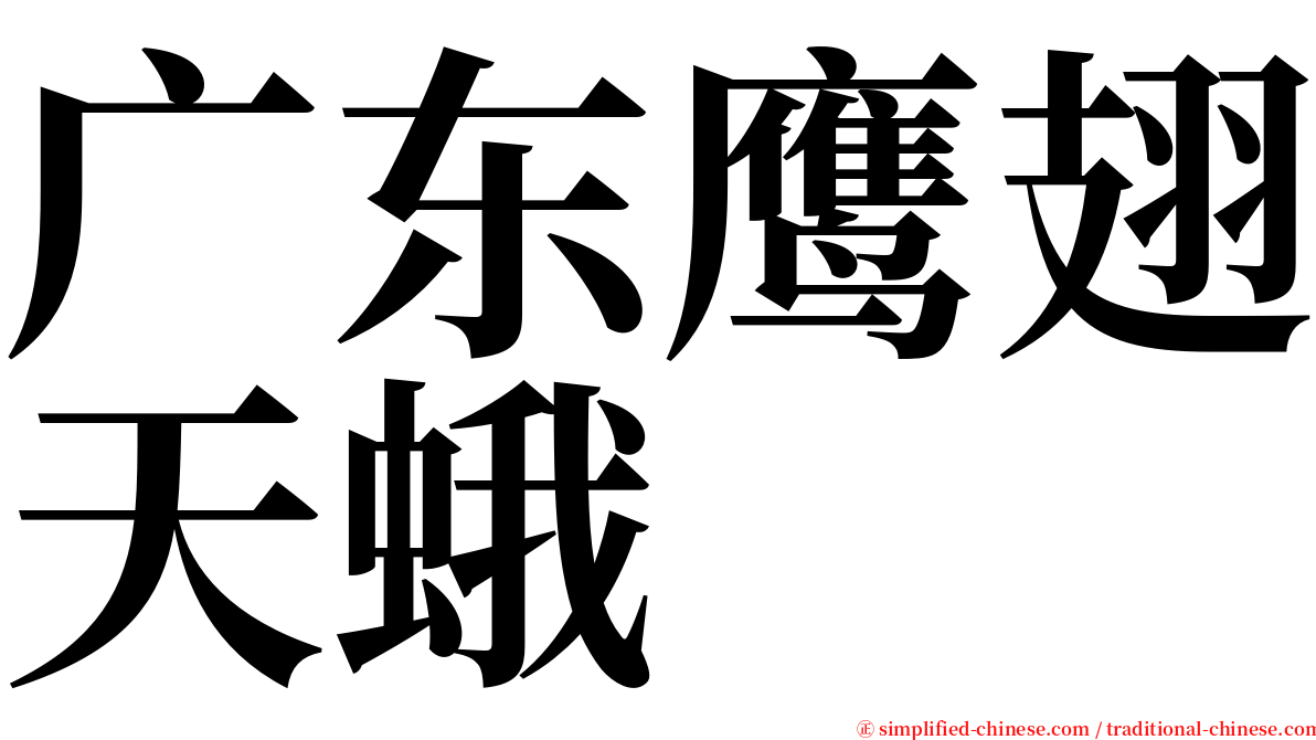 广东鹰翅天蛾 serif font