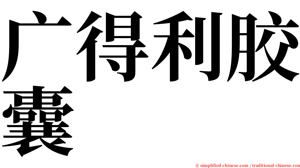 广得利胶囊 serif font