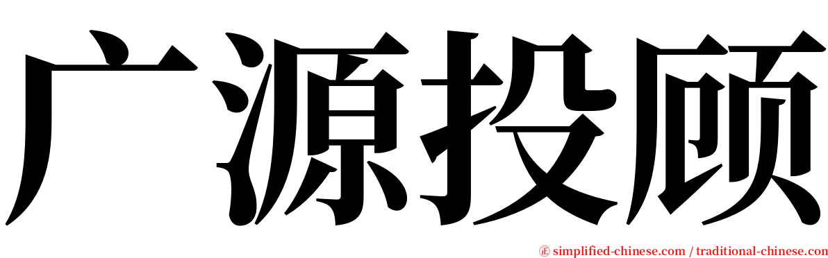 广源投顾 serif font