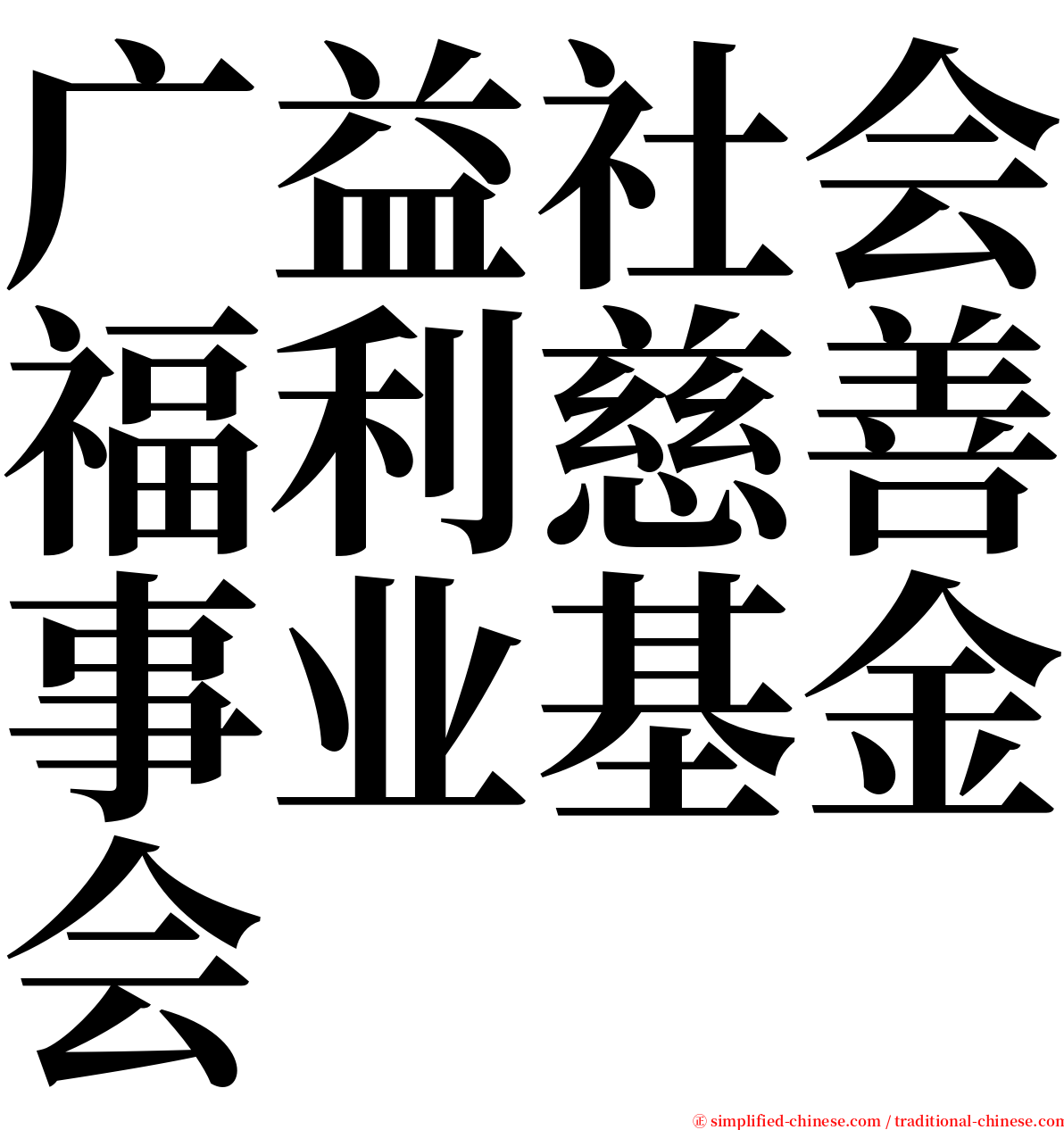 广益社会福利慈善事业基金会 serif font