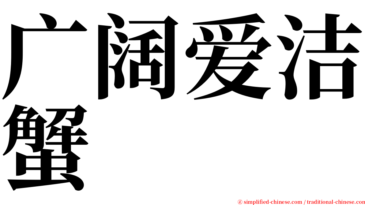 广阔爱洁蟹 serif font