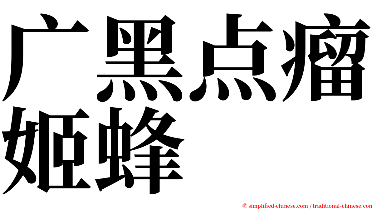 广黑点瘤姬蜂 serif font