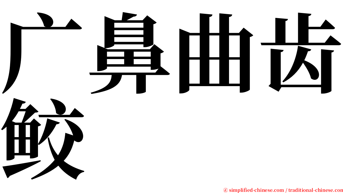 广鼻曲齿鲛 serif font