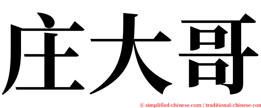 庄大哥 serif font