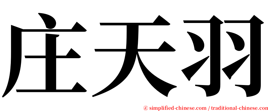 庄天羽 serif font