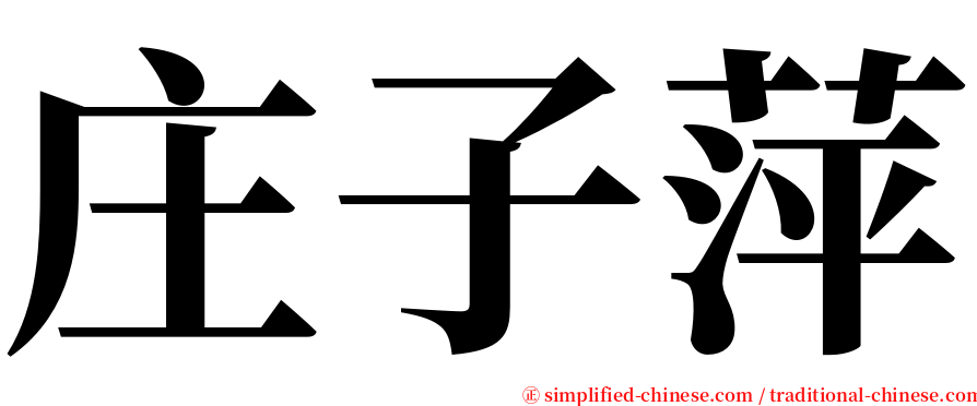 庄子萍 serif font