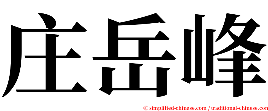 庄岳峰 serif font