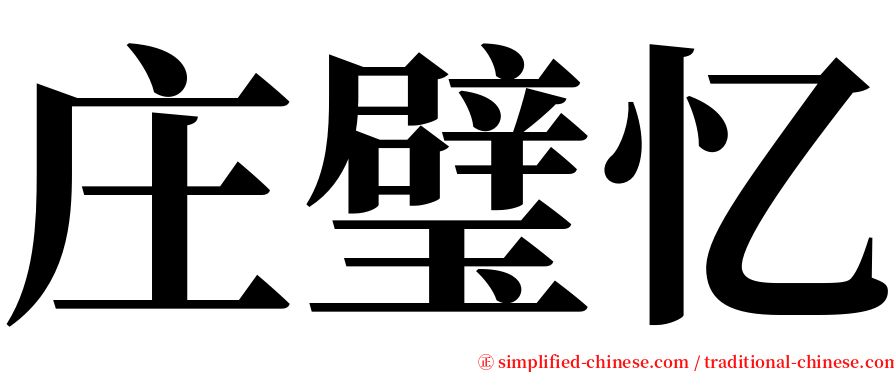 庄璧忆 serif font