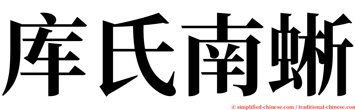 库氏南蜥 serif font