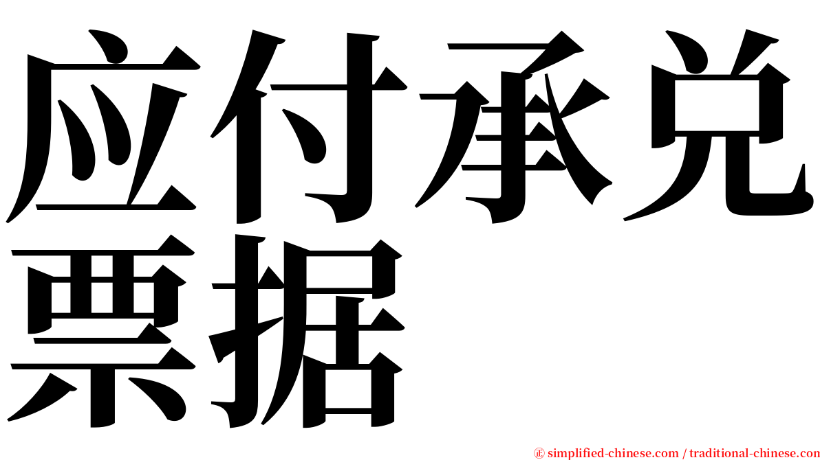 应付承兑票据 serif font