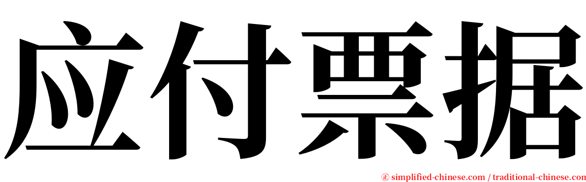 应付票据 serif font