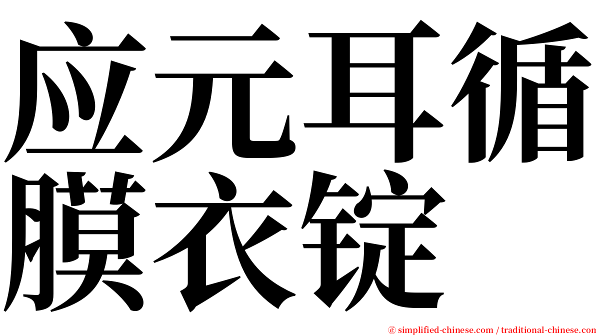 应元耳循膜衣锭 serif font