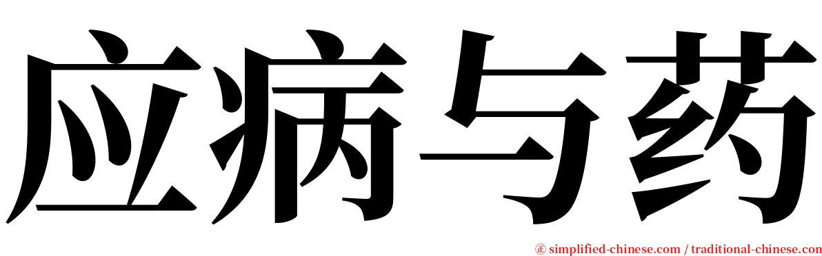 应病与药 serif font