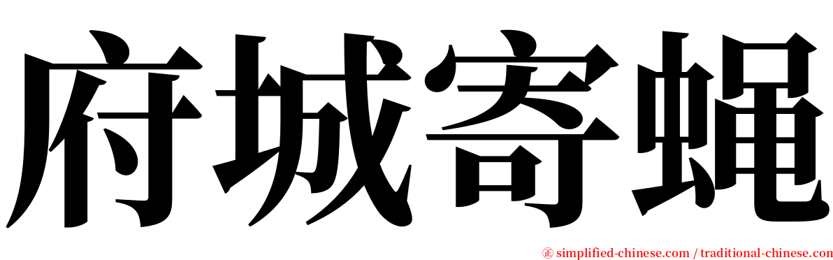 府城寄蝇 serif font