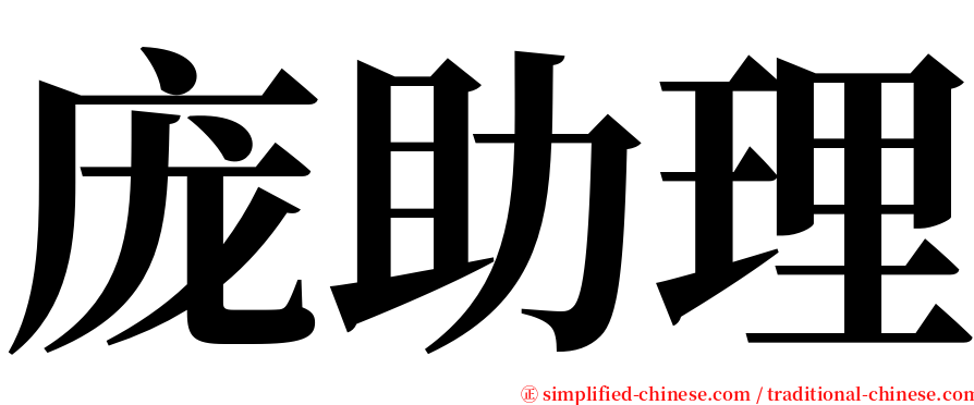 庞助理 serif font