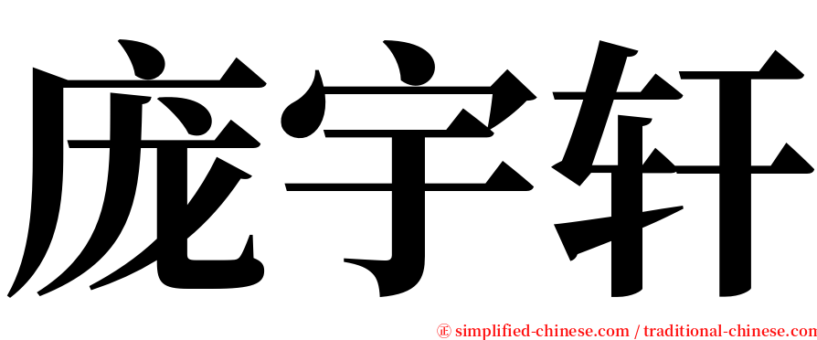 庞宇轩 serif font