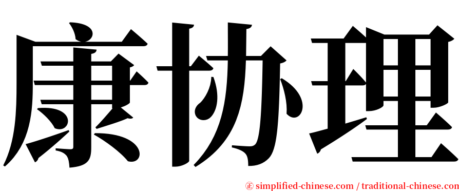 康协理 serif font