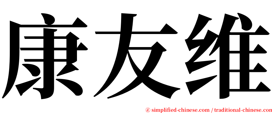 康友维 serif font