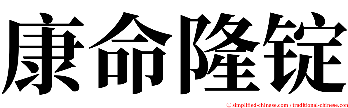 康命隆锭 serif font